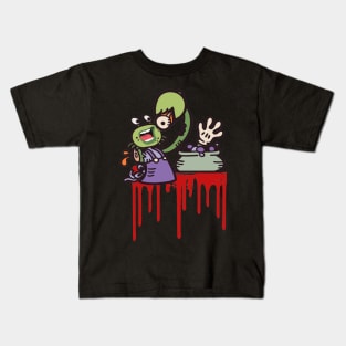 Cancer crab zodiac horror funny blood green Kids T-Shirt